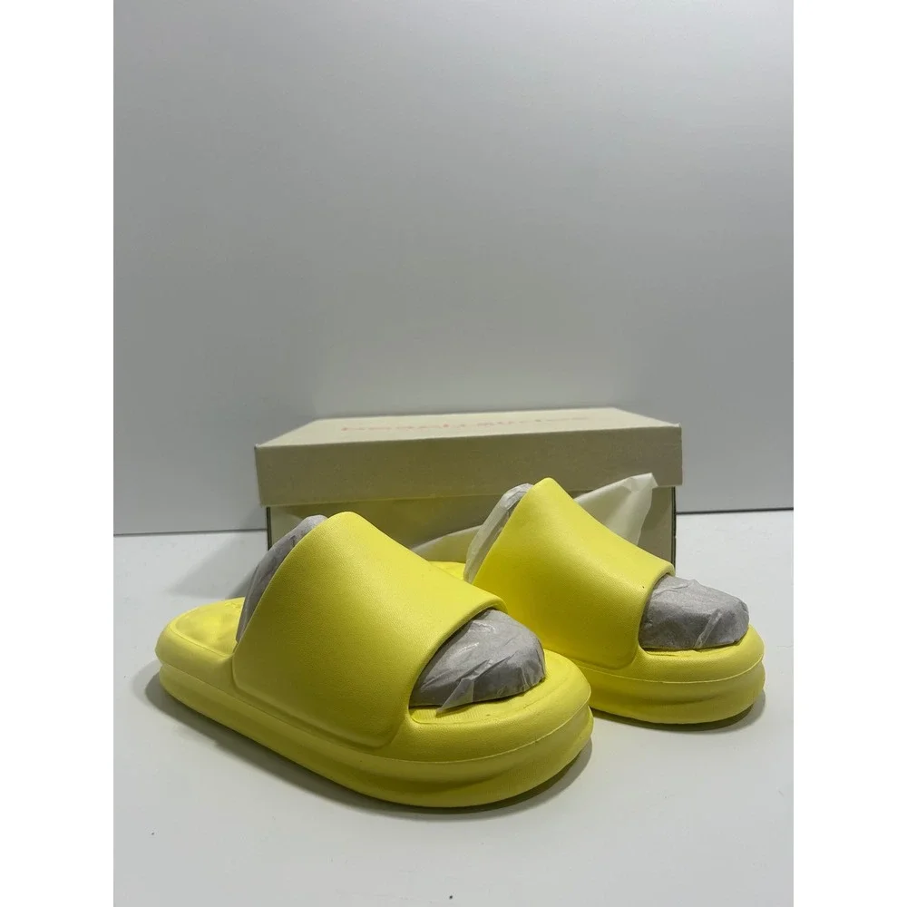JSlides Serene Yellow EVA Beach Slides Platform Sandals Mens 7 Womens 9 NEW